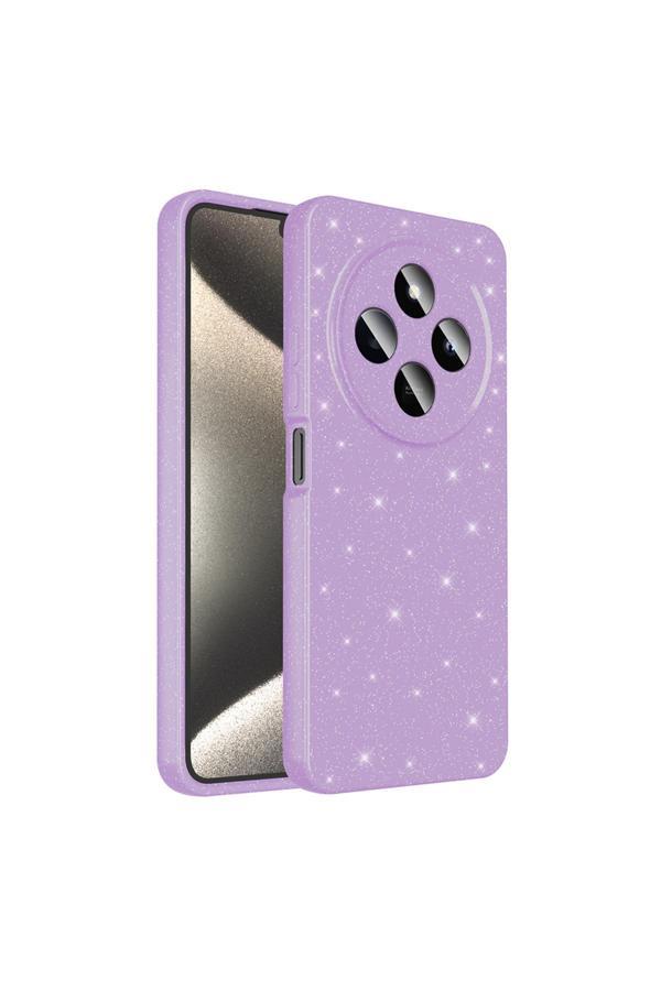 Tuva Teknoloji Redmi 14C 4G Kılıf Kamera Korumalı Simli Lüks Tuva Koton Kapak - Lila - Image 1