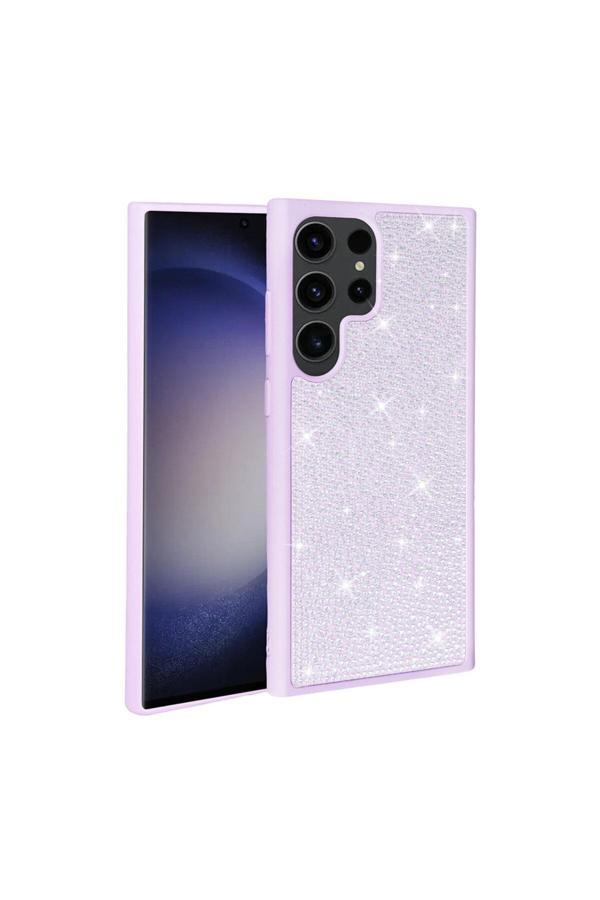 Zore Galaxy S23 Ultra Uyumlu Parlak Taşlı Tasarım Zore Ston Kılıf-Lila - Image 1
