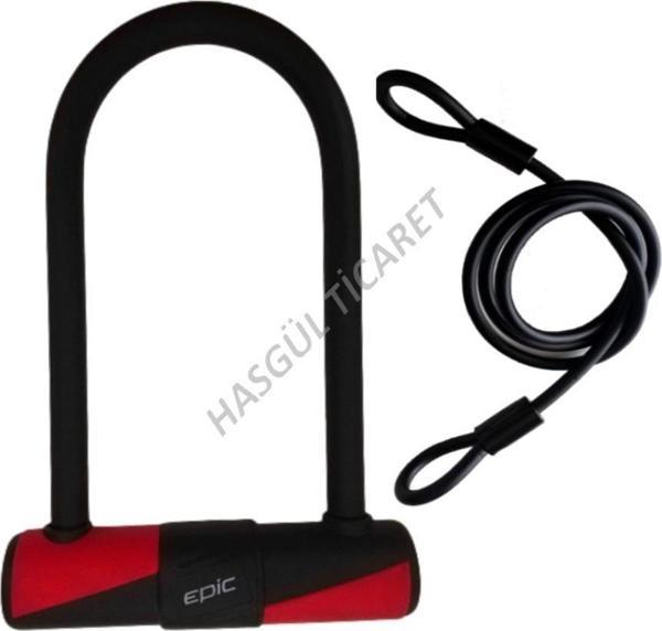 HSGL 12x18cm U-KİLİT  5x180cm ÇELİK HALAT KİLİT SETİ - Image 1