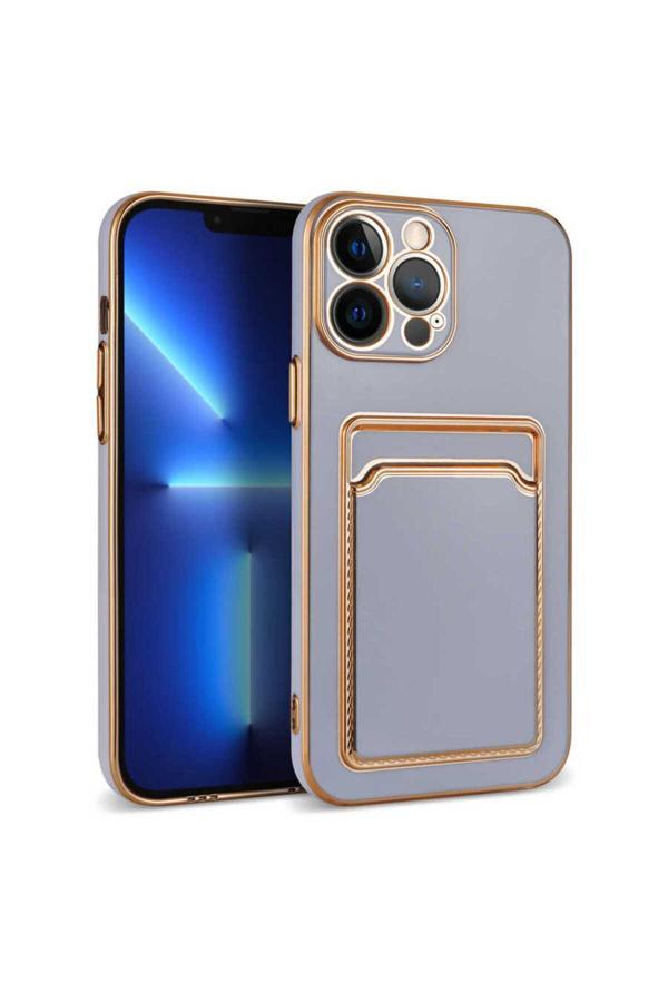 Zore İphone 12 Pro Uyumlu Bark Kartlıklı Kılıf-Lila - Image 1