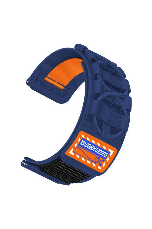 Zore Huawei Gt2 42Mm Krd-112 20Mm Orbital Örgülü Halat Tasarımlı Naylon Kumaş Hasır Kordon-Mavi - Image 1