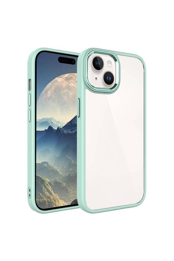 Kılıftech İphone 15 Plus Uyumlu Zore Krom Kılıf-Yeşil - Image 1