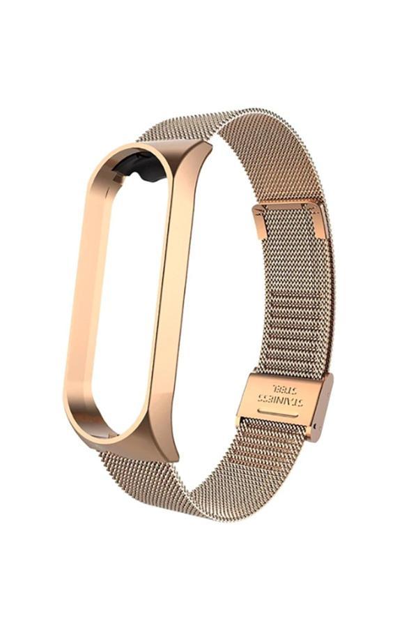 Kılıfda Kılıf Xiaomi Mi Band 4 Uyumlu Krd-06 Metal Zore Kordon Gold - Image 1