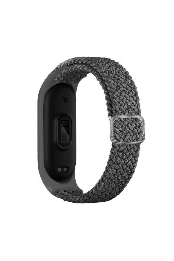 Zore Xiaomi Mi Band 5 Uyumlu Krd-49 Örgü Kordon-Gri - Image 1