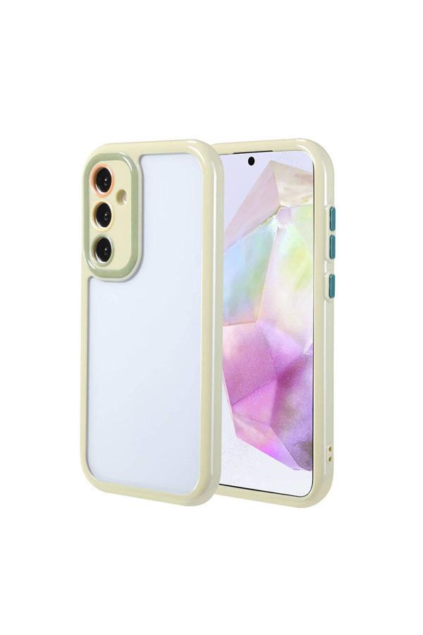 Kılıftech Galaxy A35 Kılıf Kamera Korumalı Renkli Kenar Ve Çerçeve Tasarımlı Zore Vitamin Kapak-Yeşil - Image 1