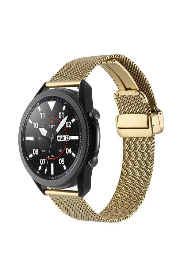Lumena Xiaomi Amazfit Pace Uyumlu Krd-85 22Mm Metal Zore Kordon-Gold - Image 1