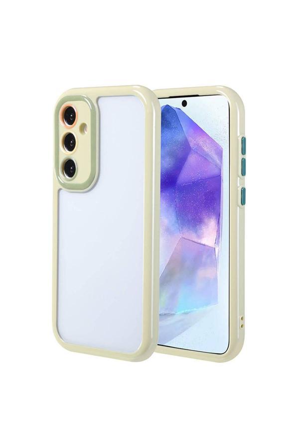 Kılıftech Galaxy A55 Kılıf Kamera Korumalı Renkli Kenar Ve Çerçeve Tasarımlı Zore Vitamin Kapak-Yeşil - Image 1