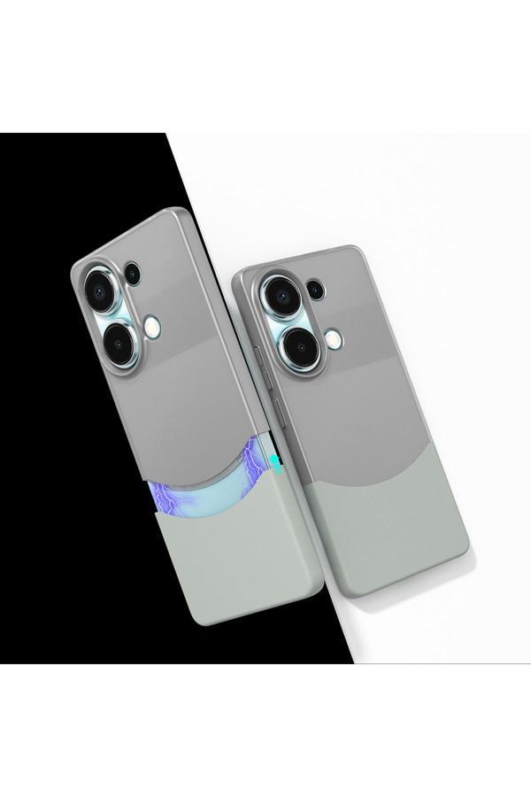 Kılıftech Redmi Note 13 Pro 4G Kılıf Mıknatıslı Kth Duble Kapak - Gri - Image 1