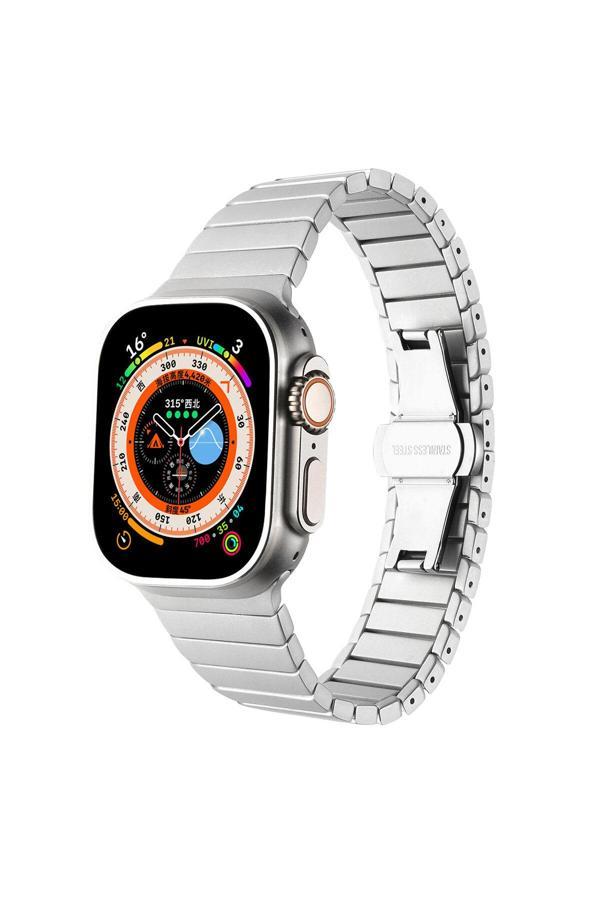 Zore Watch 7 45Mm Kordon Uyumlu Krd-79 Metal Strap Kayış Clo- Gri - Image 1