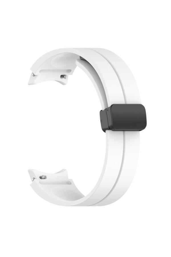 Zore Galaxy Watch 5 40Mm Uyumlu Krd-84 Uyumlu Pat Kordon Beyaz - Image 1