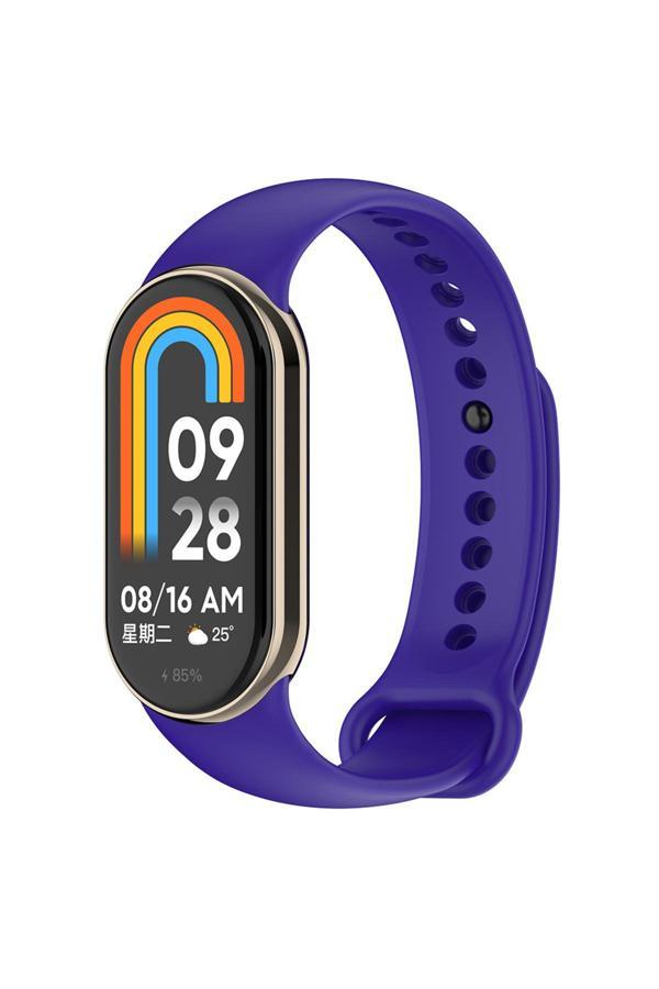Lumena Xiaomi Mi Band 8 Serisi Klasik Kordon Silikon Strap Kayış-Mor - Image 1