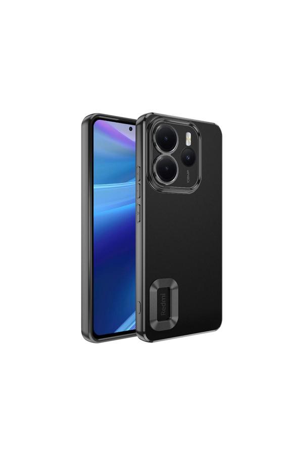 Lexroo Redmi Note 14 4G Kılıf Kamera Korumalı Logo Gösteren Hlp Omega Kapak - Siyah - Image 1