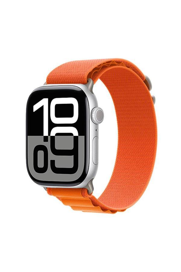 Zore Watch 10 46Mm Uyumlu Krd-74 Hasır Kordon-Turuncu - Image 1