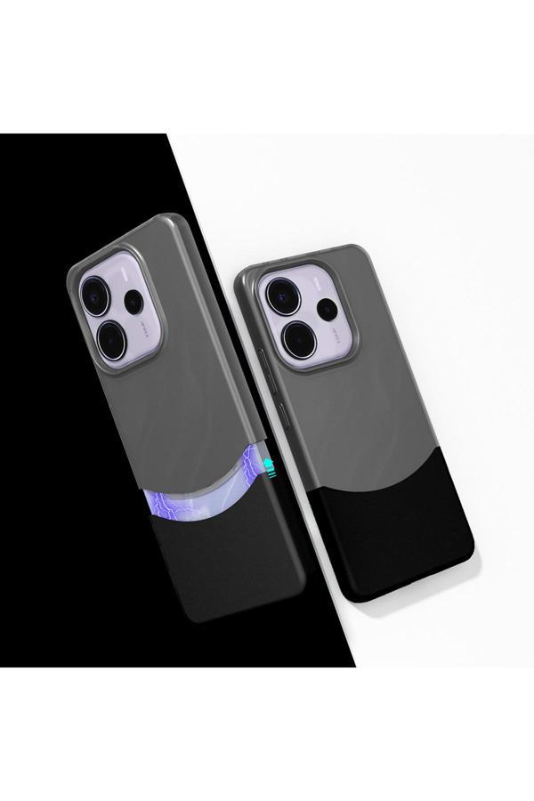 Nüanstek Redmi Note 14 5G Kılıf Mıknatıslı Nua Duble Kapak - Siyah - Image 1