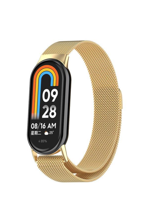 Kılıftech Xiaomi Smart Band 8 Zore Krd-01 Metal Kordon-Gold - Image 1