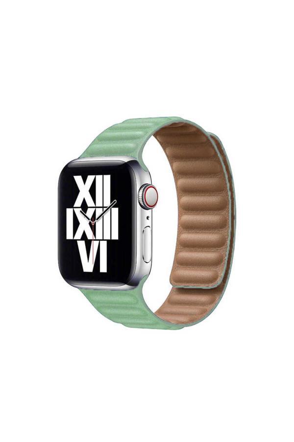 Cepmarketin Watch Ultra 49Mm Kordon Uyumlu Krd-34 Deri Strap Kayış Zore Açık Yeşil - Image 1
