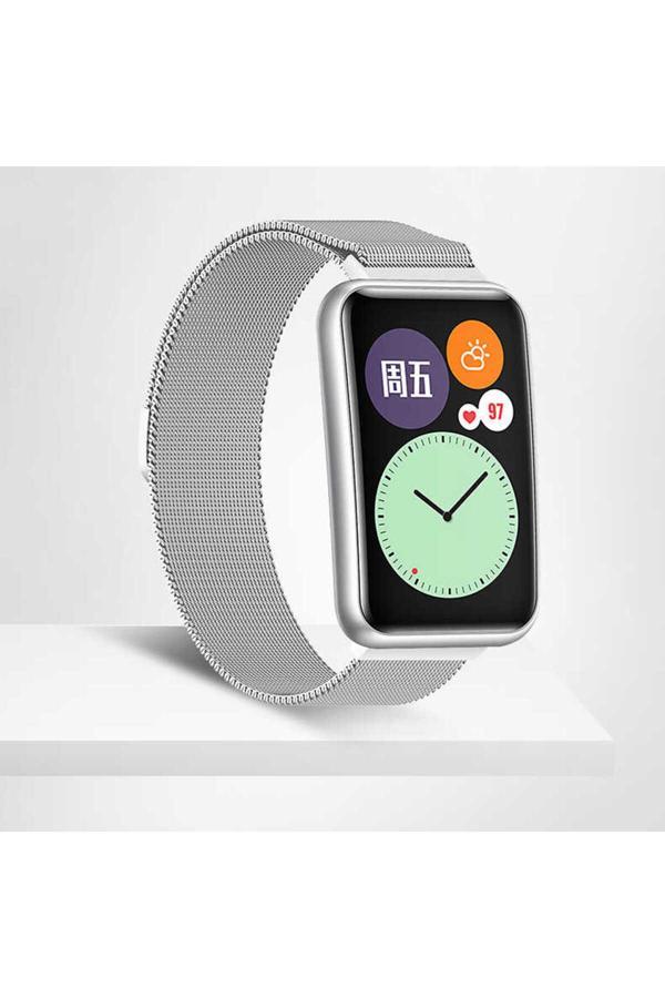 Kılıftech Huawei Watch Fit Metal Kordon Dönüştürücü Clo- Gümüş - Image 1