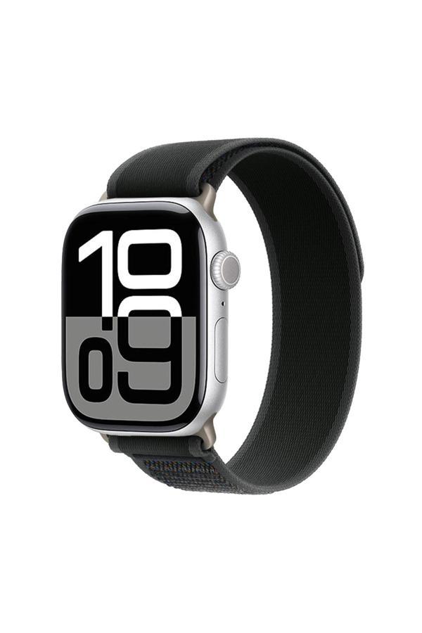 Eflink Watch 10 46Mm Uyumlu Zore Krd-77 Hasır Kordon-Siyah-Gri - Image 1