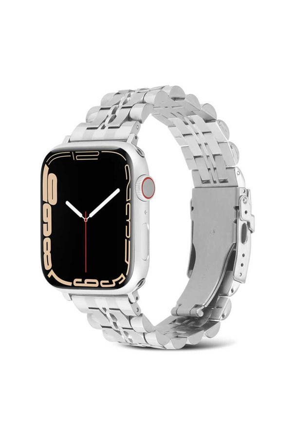 Kılıftech Watch 44Mm Uyumlu Krd-54 Metal Zore Kordon-Gümüş - Image 1