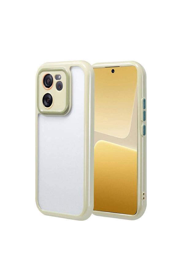 Zore Xiaomi Mi 13T Kılıf Kamera Korumalı Renkli Kenar Ve Çerçeve Tasarımlı Zore Vitamin Kapak-Yeşil - Image 1