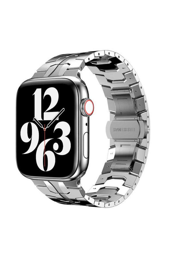 Kılıftech Watch Ultra 49Mm Kordon Uyumlu Krd-63 Metal Strap Kayış Clo- Gümüş - Image 1