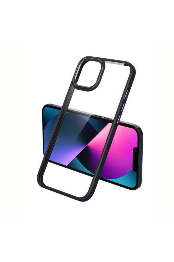 Zore İphone 13 Pro Uyumlu Krom Kılıf-Siyah - Image 1