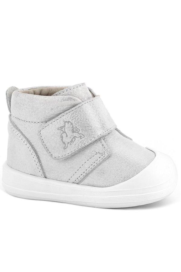 Rakerplus Yoohoo Hakiki Deri Beyaz Simli Cırtlı Unisex Bebek Bot - Image 1