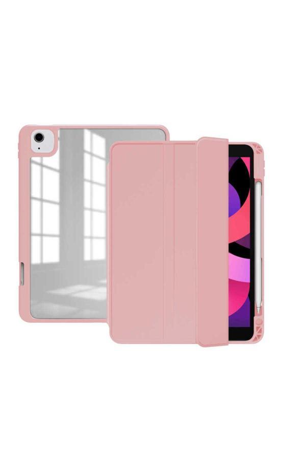 Kılıftech İpad Air 11 2025 M3 Kılıf Zore Nort Arkası Şeffaf Standlı Kılıf - Pembe - Image 1