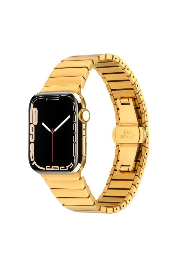 Zore Watch 7 41Mm Kordon Uyumlu Krd-79 Metal Strap Kayış Clo- Gold - Image 1