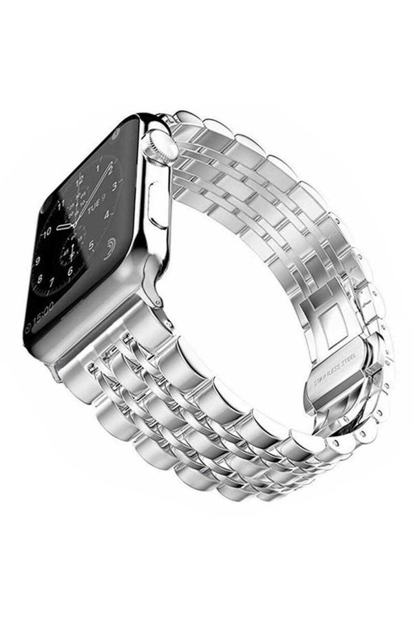 Kılıftech Watch 38Mm Uyumlu Krd-14 Metal Zore Kordon-Gümüş - Image 1