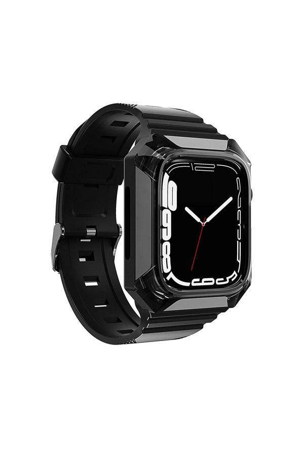 Wenixs Watch 38Mm Uyumlu Krd-88 Sert Pc Kasa Koruyuculu Uyumlu Zore Kordon-Siyah - Image 1