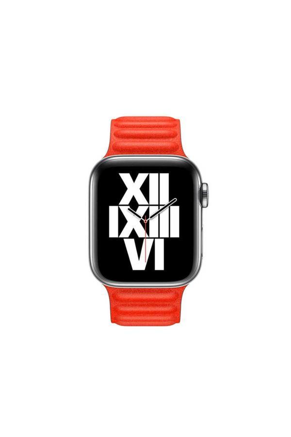 Kılıftech Watch Ultra 49Mm Kordon Uyumlu Krd-34 Deri Strap Kayış Clo- Kırmızı - Image 1
