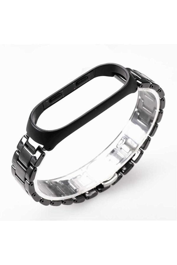 Yucca Tech Xiaomi Mi Band 4 Uyumlu Krd-21 Metal Zore Kordon-Siyah - Image 1