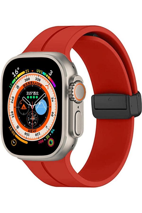 Kılıftech Watch Ultra 49Mm Uyumlu Krd-84 Uyumlu Zore Kordon-Kırmızı - Image 1