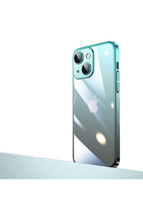 Kılıftech İphone 13 Uyumlu Parlak Renk Geçişli Kamera Korumalı Zore Senkron Kılıf-Mavi-Siyah - Image 1