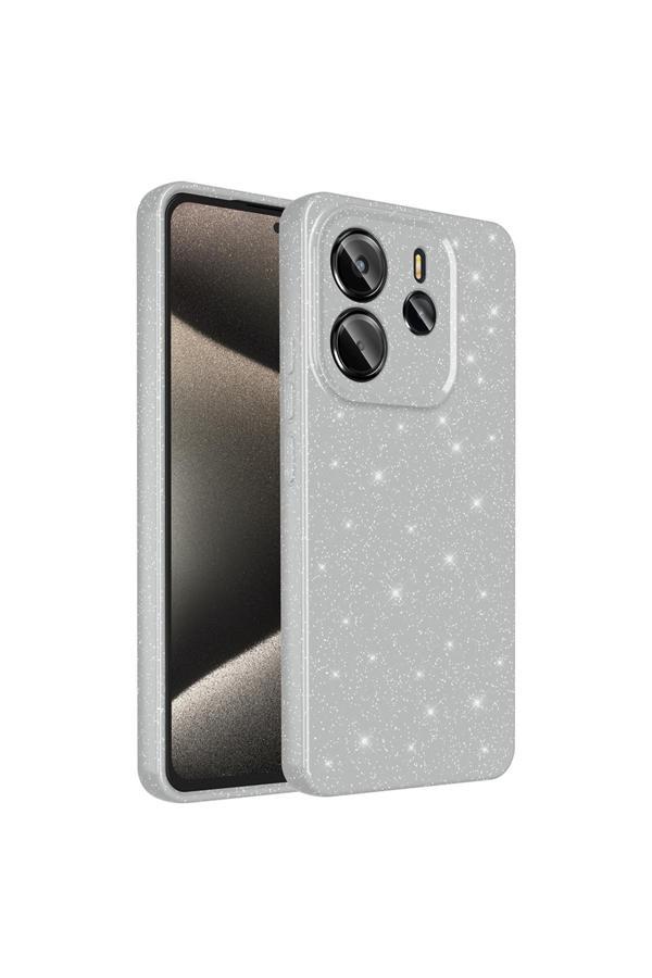 Bbs Teknoloji Grup Redmi Note 14 5G Kılıf Kamera Korumalı Simli Lüks Nua Koton Kapak - Gümüş - Image 1
