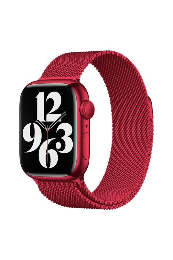 Kılıftech Watch Ultra 49Mm Clo- Band-01 Metal Kordon-Kırmızı - Image 1
