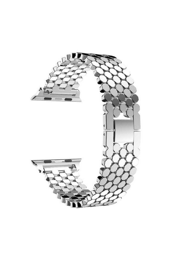 Safa Watch 44Mm Uyumlu Krd-30 Metal Zore Kordon-Gümüş - Image 1