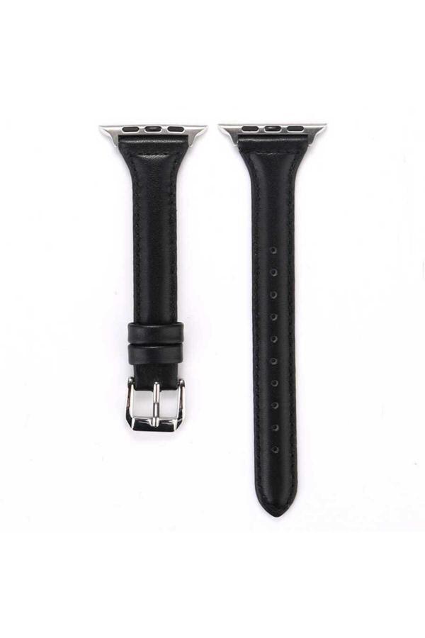 Kılıftech Watch Ultra 49Mm Kordon Uyumlu Krd-28 Deri Strap Kayış Clo- Siyah - Image 1