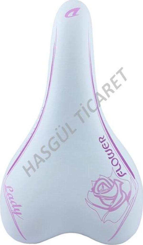 Hsgl Bisiklet Sele  Flower Beyaz Pembe Çocuk Sele ddk SLE 242 - Image 1