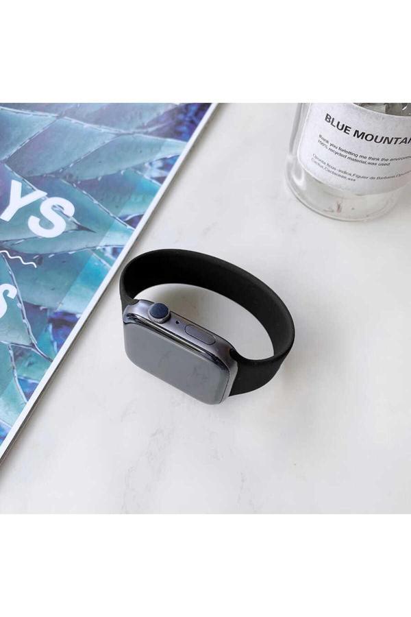 Ardemix Watch 38Mm Uyumlu Krd-31 Solo Loop Small Zore Kordon-Siyah - Image 1