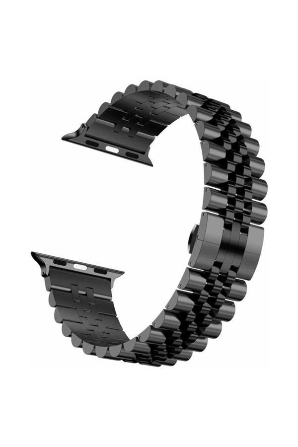 Ardemix Watch Ultra 49Mm Kordon Uyumlu Krd-36 Metal Strap Kayış Clo- Siyah - Image 1