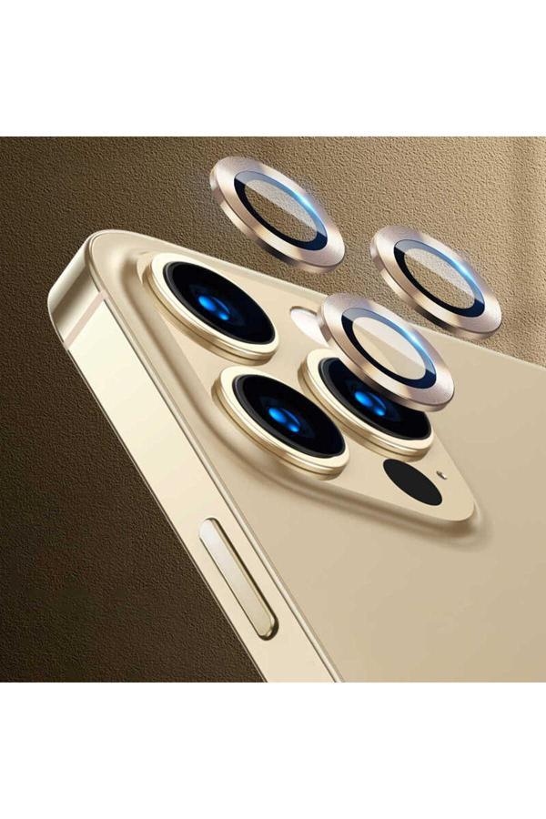 Zeyline İphone 13 Pro Max Uyumlu Cl-07 Kamera Zyl Koruyucu-Gold - Image 1