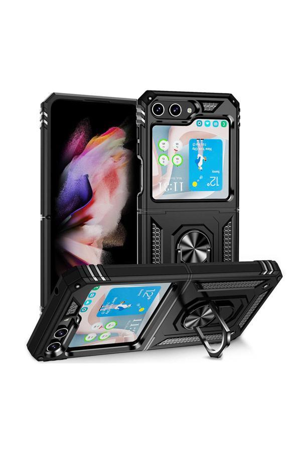 Marselit Galaxy Z Flip 5 Uyumlu Zore Vega Kılıf-Siyah - Image 1