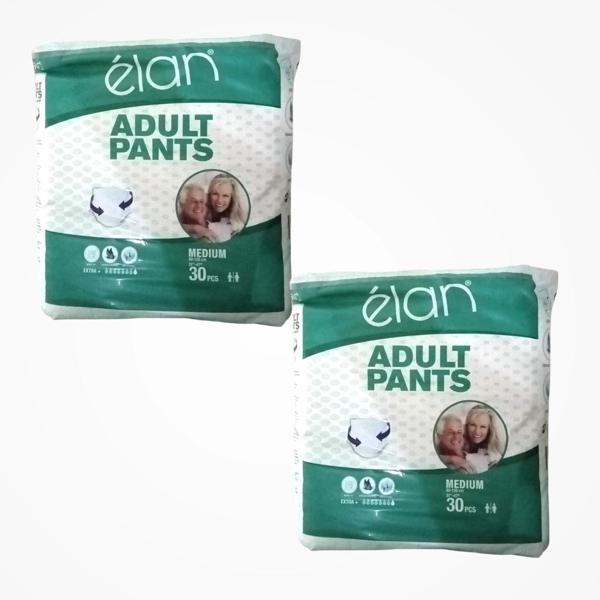 Elan Yetişkin Hasta Bezi Külotlu (M) Medium - 2 x 30'lu Paket (60 Adet) - Image 1