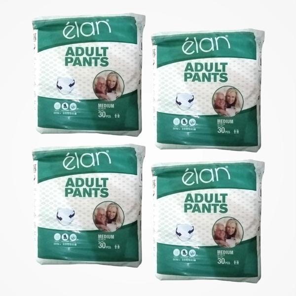 Elan Yetişkin Hasta Bezi Külotlu (M) Medium - 4 x 30'lu Paket (120 Adet) - Image 1