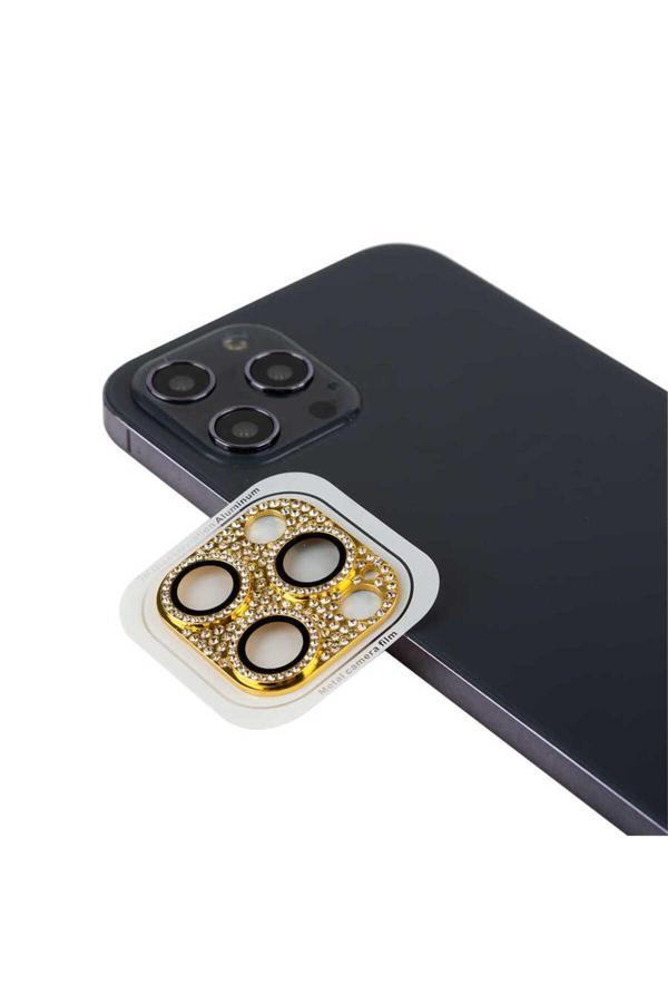 Zore İphone 11 Pro Uyumlu Cl-08 Kamera Koruyucu-Gold - Image 1