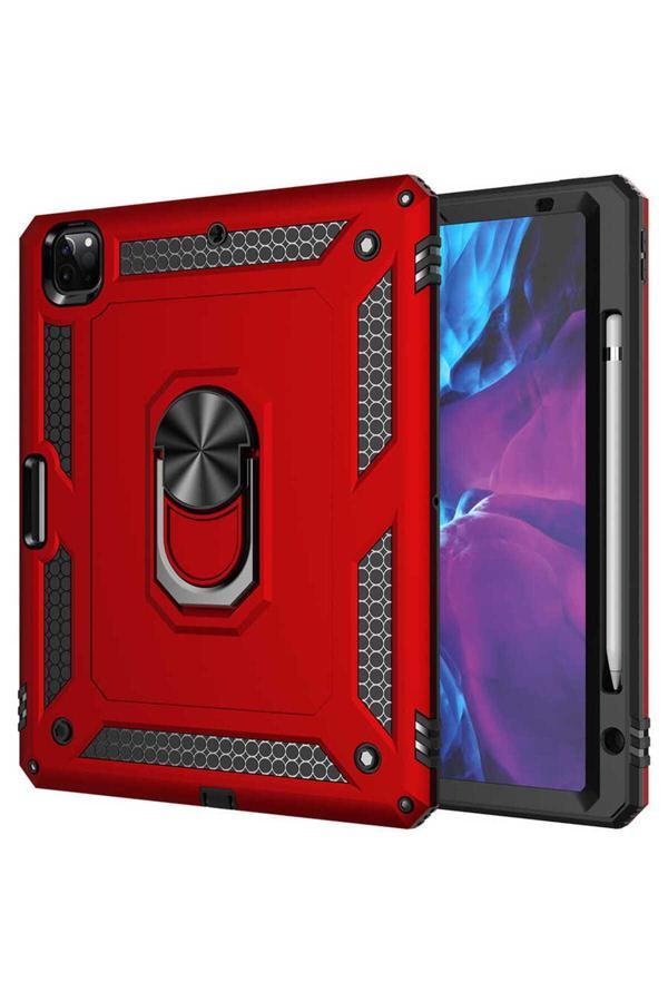Safa İpad Pro 12.9 2020 (4.Nesil) - Uyumlu Uyumlu Zore Tablet Vega Kapak-Kırmızı - Image 1