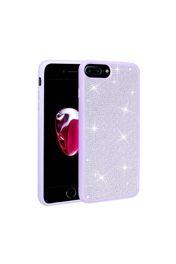 Göktuğ Aksesuar İphone 8 Plus Kılıf Parlak Taşlı Tasarım Zore Ston Kapak - Lila - Image 1
