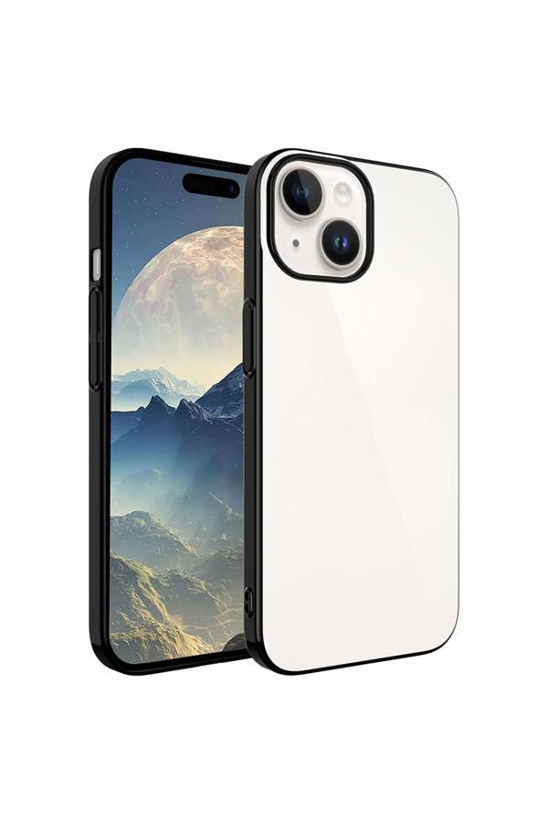 Safa İphone 15 Uyumlu Sert Pc Renkli Çerçeveli Zore Riksos Kılıf-Siyah - Image 1